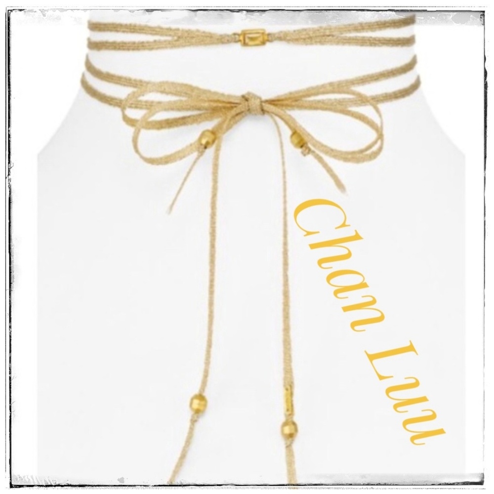 NWT ~ CHAN LUU Citrine Gold Ribbon Chocker - Picture 1 of 8